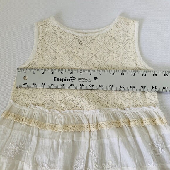 Marilu Dress Girls Size 6 White Ivory Lace Overlay Sleeveless Tiered Lightweight - Picture 7 of 11